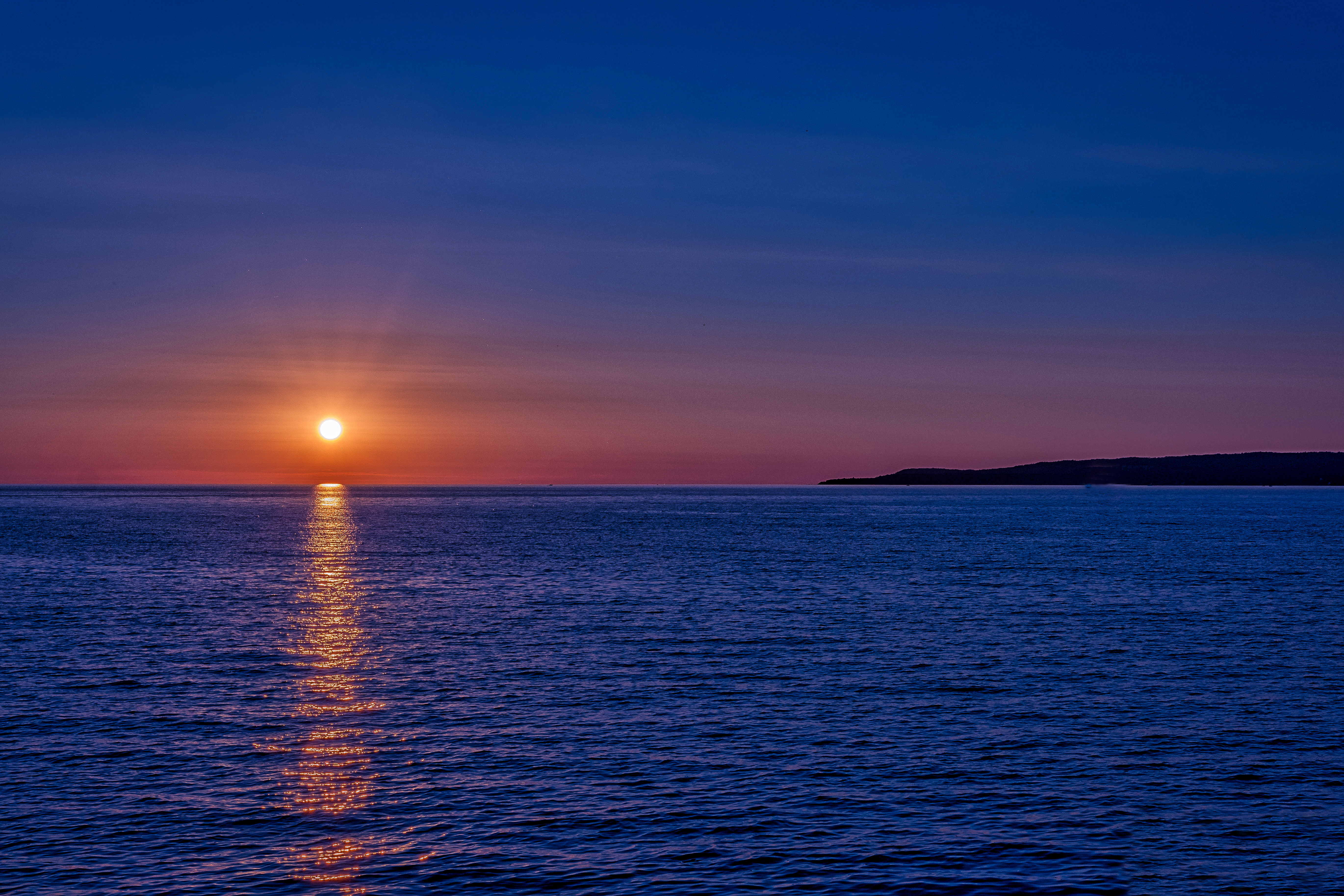 Sunset over the water near Petoskey Michigan